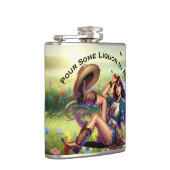 Speelse Country Cowgirl Drank Vinyl Omwikkelde Fle Heupfles (Rechts)