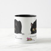 Speelse Crème Kitty Kont Wiggelt Zwarte Kat Mok (Midden)