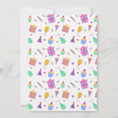 Speelse Cupcake 1e verjaardag foto uitnodiging (Achterkant)