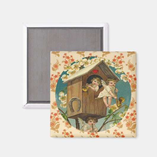 Speelse Cupids Valentijn kunstwerk Magneet (Voorkant / Achterkant)