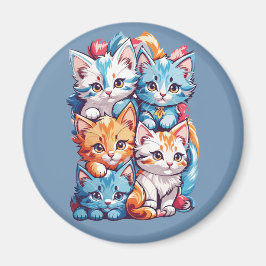 Speelse Cute Kawaii Kittens Magneet