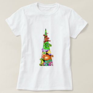 Speelse Cutious Aliens Grappig T-shirt