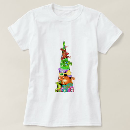 Speelse Cutious Aliens Grappig T-shirt (Design voorkant)