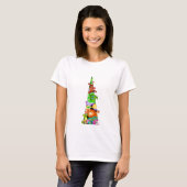 Speelse Cutious Aliens Grappig T-shirt (Voorkant volledig)