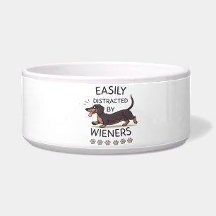 Speelse Dachshond Hond Grappige Cartoon Kunst Voerbakje