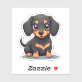 Speelse Dachshund Puppy – Chibi Stijl Sticker
