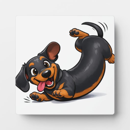 Speelse Dachshund Puppy Fotoplaat (Voorkant)