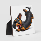 Speelse Dachshund Puppy Fotoplaat (Voorkant)