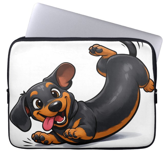 Speelse Dachshund Puppy  Laptop Sleeve (Voorkant)