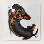Speelse Dachshund Puppy Legpuzzel (Horizontaal)