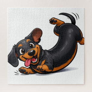 Speelse Dachshund Puppy Legpuzzel