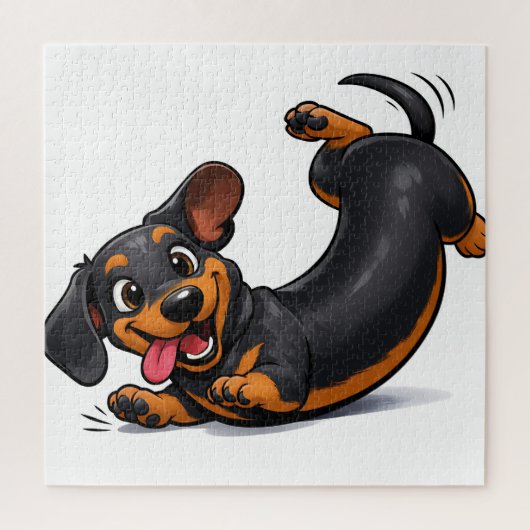 Speelse Dachshund Puppy Legpuzzel (Verticaal)