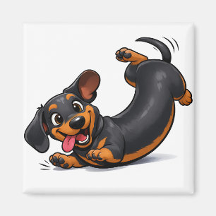 Speelse Dachshund Puppy Magneet