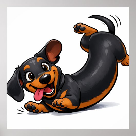 Speelse Dachshund Puppy  Poster (Voorkant)