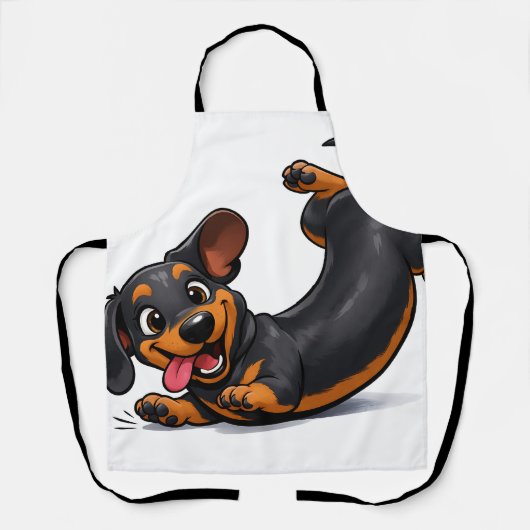 Speelse Dachshund Puppy Schort (Voorkant)