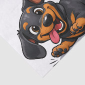 Speelse Dachshund Puppy  Tissuepapier (Detail)