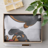 Speelse Dachshund Puppy  Tissuepapier (Geschenk)