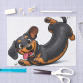 Speelse Dachshund Puppy  Tissuepapier (Craft)