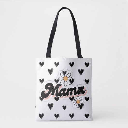 Speelse Daisy Mama Canvas tas | Schattige en trend (Voorkant)