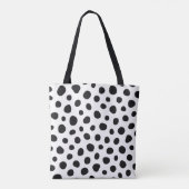 Speelse Dalmatiër Geïnspireerde Gestippelde Zwarte Tote Bag (Achterkant)