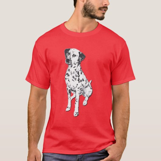 Speelse Dalmatiër Hond met Vlekken Grafisch Ontwer T-shirt (Voorkant)