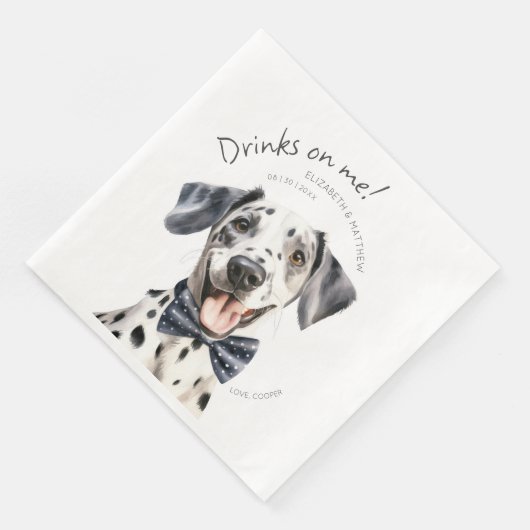 Speelse Dalmatiër Ober Aquarel Aanpasbaar Servet (Hoek)