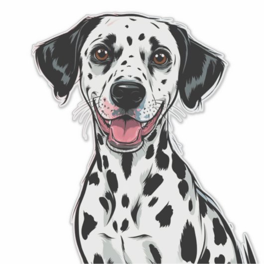 Speelse Dalmatiër Puppy Sticker (Voorkant)