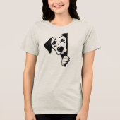 Speelse Dalmatische Hond Kijk Vrouwen Minimalistis Tri-Blend Shirt (Voorkant)