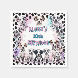 Speelse Dalmatische Puppies Verjaardagsfeest Servet