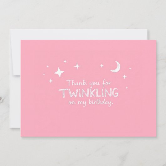 Speelse dank u voor het twinkelen van mijn verjaar notitiekaartje (Voorkant)