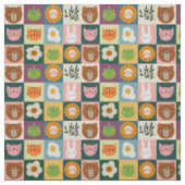 Speelse Dierenvrienden Patchwork Pattern met Schat Stof (Swatch)