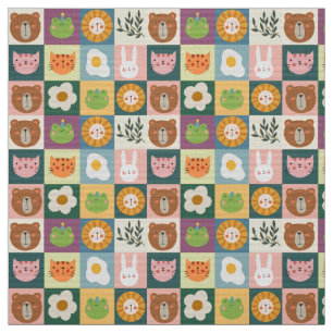 Speelse Dierenvrienden Patchwork Pattern met Schat Stof