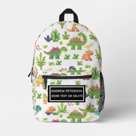 Speelse Dinosaur Print Kinder bedrukte rugzak (Voorkant)