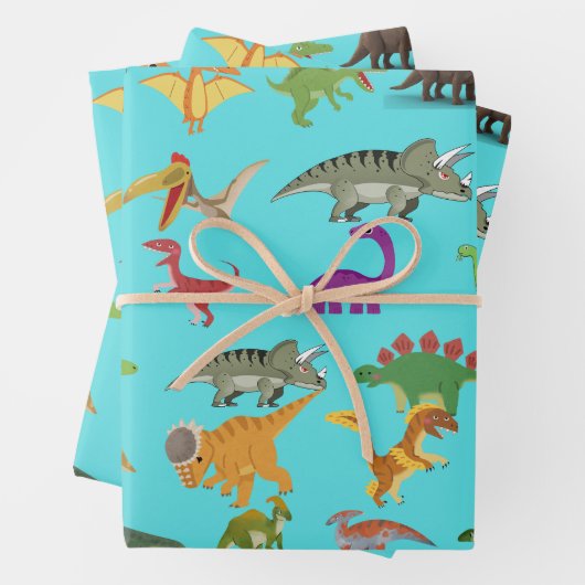 Speelse Dinosaurus Inpakpapier Vel (In situ)