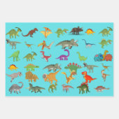 Speelse Dinosaurus Inpakpapier Vel (Voorkant)