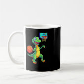Speelse Dinosaurus Schets Speler Ontwerp Voor Kind Koffiemok (Links)