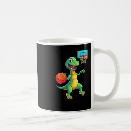 Speelse Dinosaurus Schets Speler Ontwerp Voor Kind Koffiemok (Rechts)