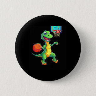 Speelse Dinosaurus Schets Speler Ontwerp Voor Kind Ronde Button 5,7 Cm