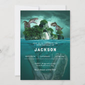 Speelse dinosaurus verjaardagsuitnodiging kaart (Voorkant)