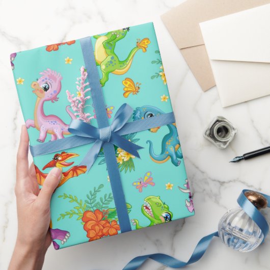 Speelse Dinosaurussen Cadeaupapier (Geschenken)