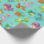 Speelse Dinosaurussen Cadeaupapier (Hoek)