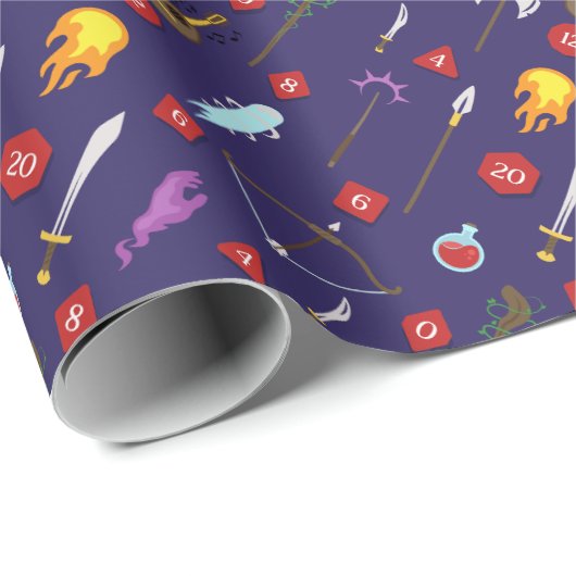 Speelse DnD RPG Patroon Cadeaupapier (Rol Hoek)