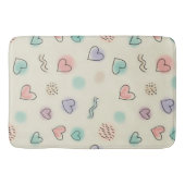 Speelse doedels van harten, Stippen en Wavy Lines Badmat (Voorkant)