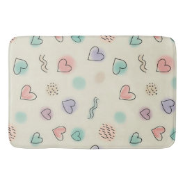 Speelse doedels van harten, Stippen en Wavy Lines Badmat