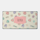 Speelse doedels van harten, Stippen en Wavy Lines Bureaumat (Voorkant)