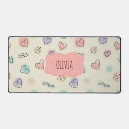 Speelse doedels van harten, Stippen en Wavy Lines Bureaumat