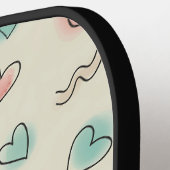 Speelse doedels van harten, Stippen en Wavy Lines Pickleball Paddle (Links Detail)