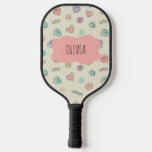 Speelse doedels van harten, Stippen en Wavy Lines Pickleball Paddle (Achterkant)
