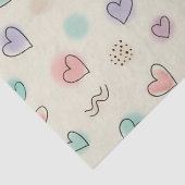 Speelse doedels van harten, Stippen en Wavy Lines Tissuepapier (Detail)