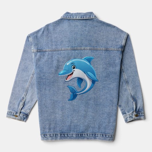 Speelse Dolfijn Denim Jacket (Achterkant)